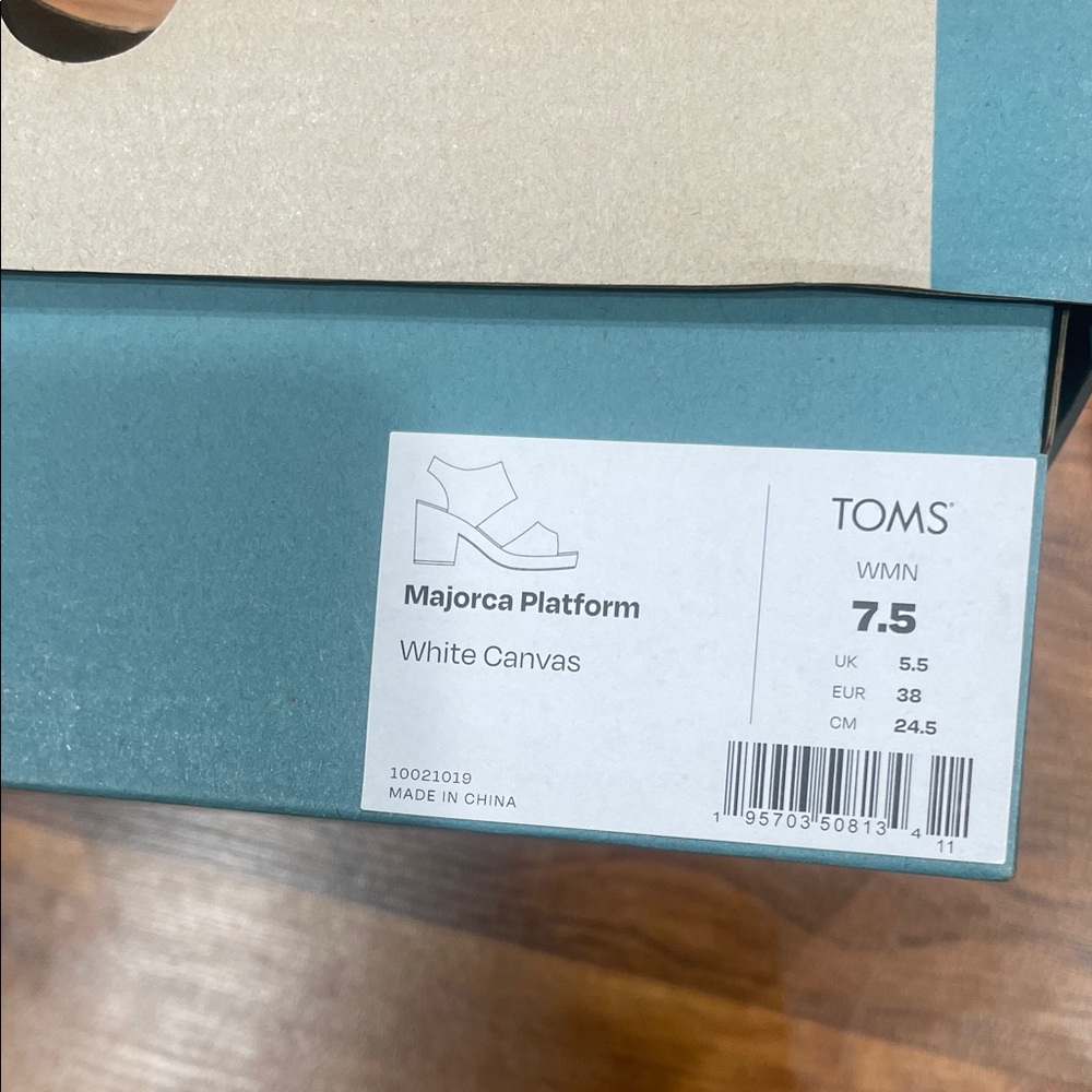 TOMS White Canvas Double-Band Slingback Sandals - Picture 5 of 5